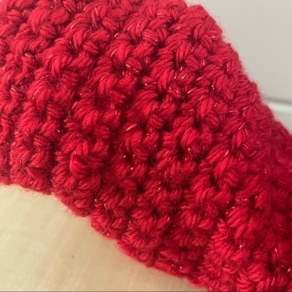 2/$49 Handmade Extra Soft Fingerless Gloves Red Glitter Text Gamer Musician Gift - Picture 2 of 5